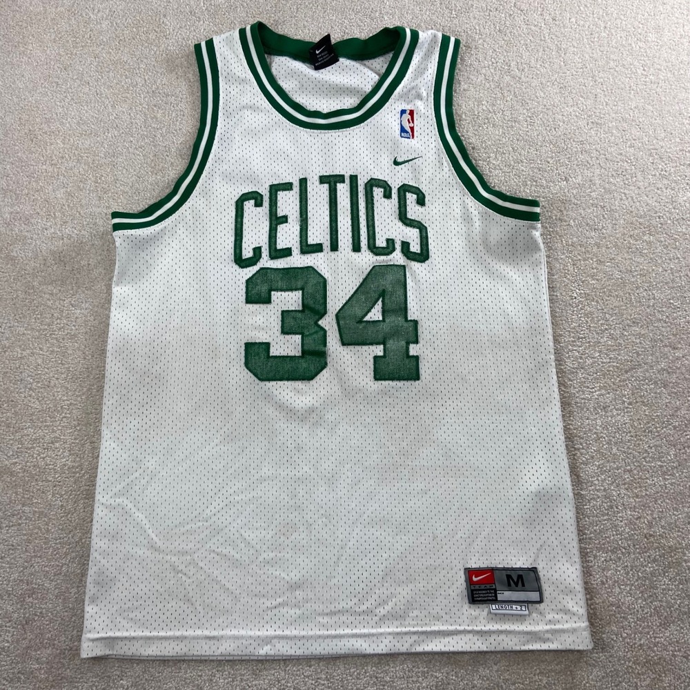 Nike Basketball Jersey Mens Medium White Boston Celtics Paul Pierce 34 Mesh
